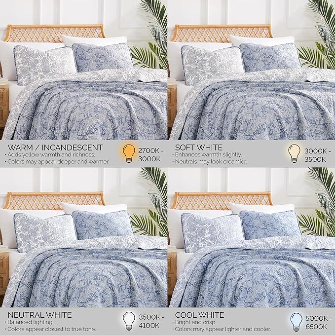Southshore Fine Living, Inc. Extra Large King Size Quilts, Paisley Quilt, Blue and White Bedspread, 3-Piece Bohemian Bedding Set with Two Matching Shams, California/King, Reversible Blue