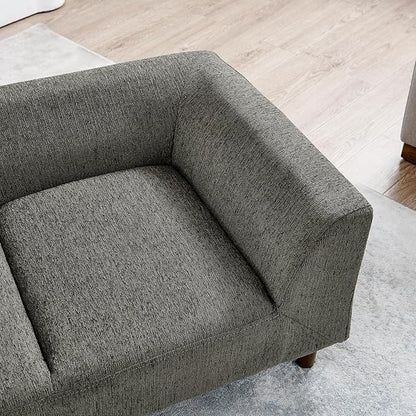 Dog Sofa Couch for Medium Dogs with Backrest and Armrest, Memory Foam Dog Sofa Bed, Modern Elevated Pet Couch Bed with Wooden Legs, Dark Grey
