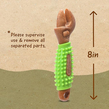 Arm & Hammer for Pets Chew Tools Collection: Wood Blend Wrench Chew Toy for Dogs | Compressed Wood Dog Chew Toys with Baking Soda, Safer & Durable Alternative to Chewing Sticks 8 Inch